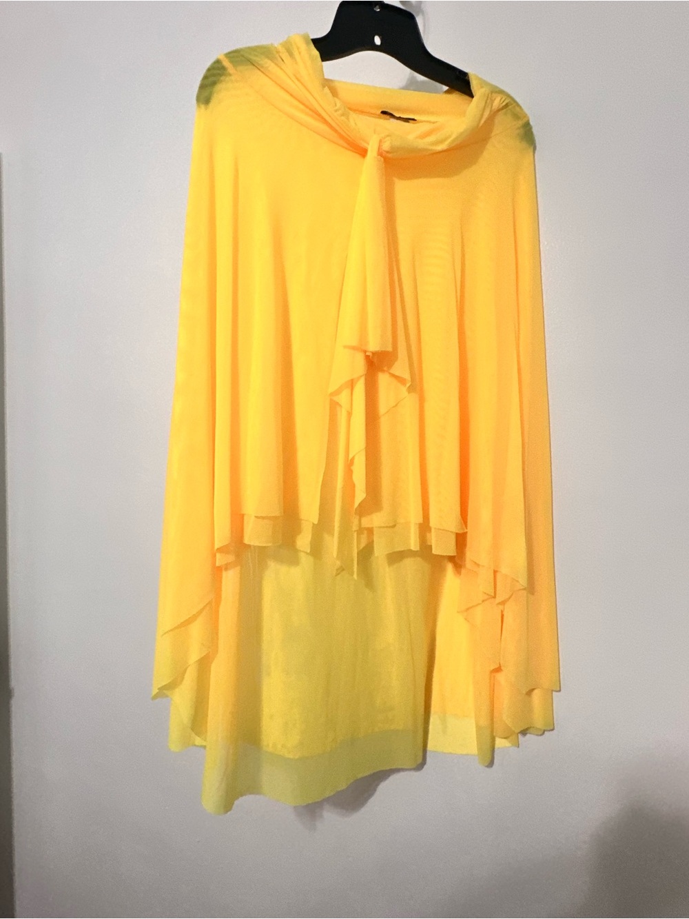 VENUS Yellow High-Low Layered Chiffon Skirt